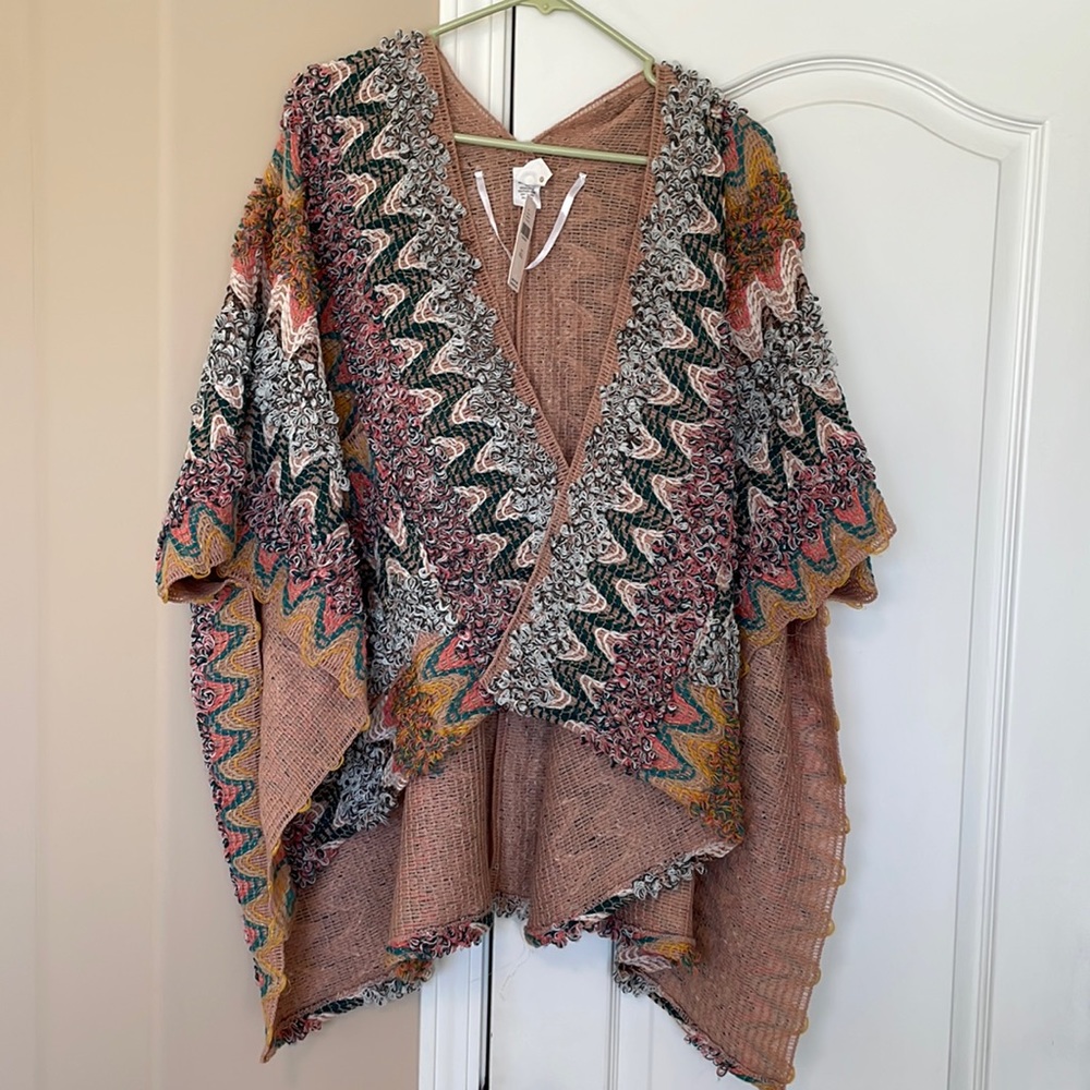 Anthropologie colorful poncho